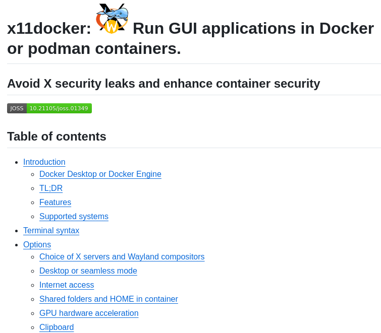 Mviereck X11docker screenshot