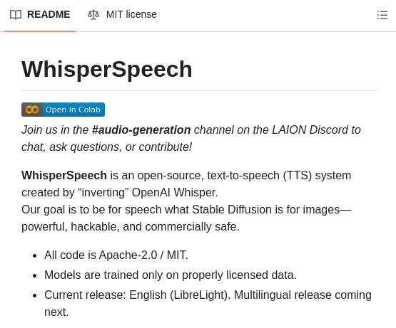 Whisperspeech Whisperspeech screenshot
