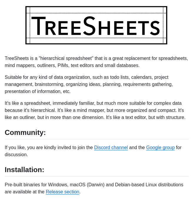 Aardappel Treesheets screenshot