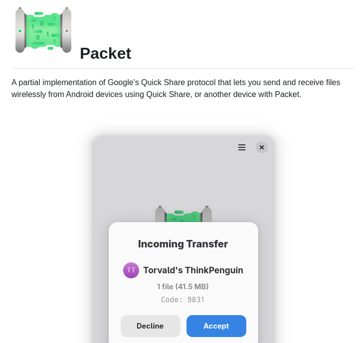 Nozwock Packet screenshot