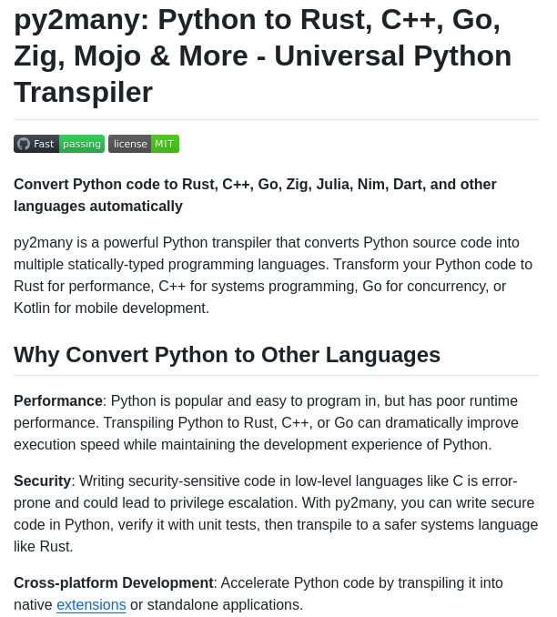 Py2many Py2many screenshot