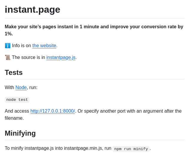 Instantpage Instant.page screenshot