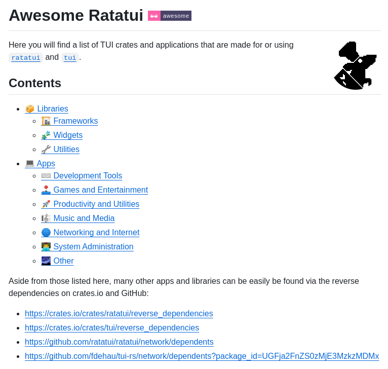 Ratatui Awesome Ratatui screenshot