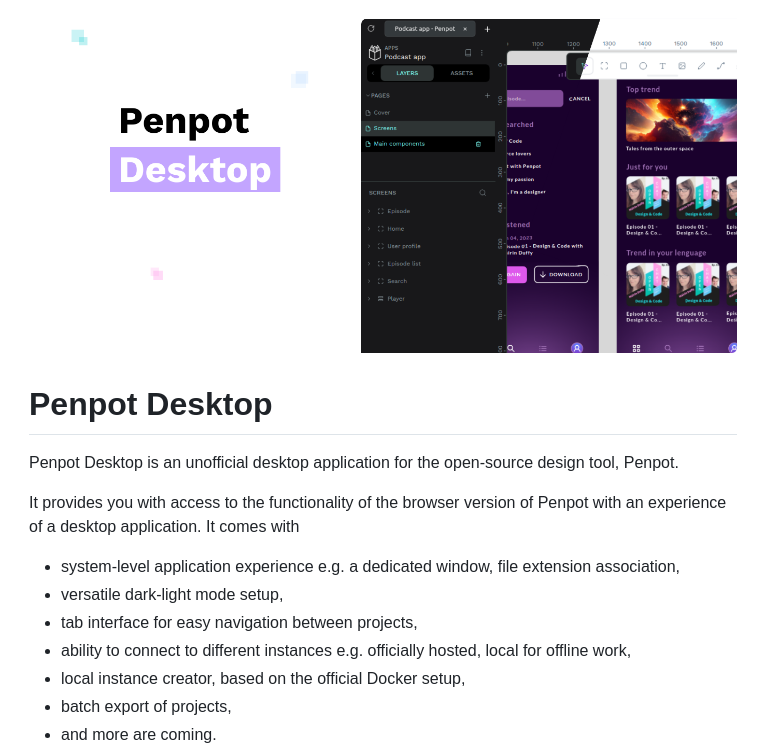 Author More Penpot Desktop screenshot