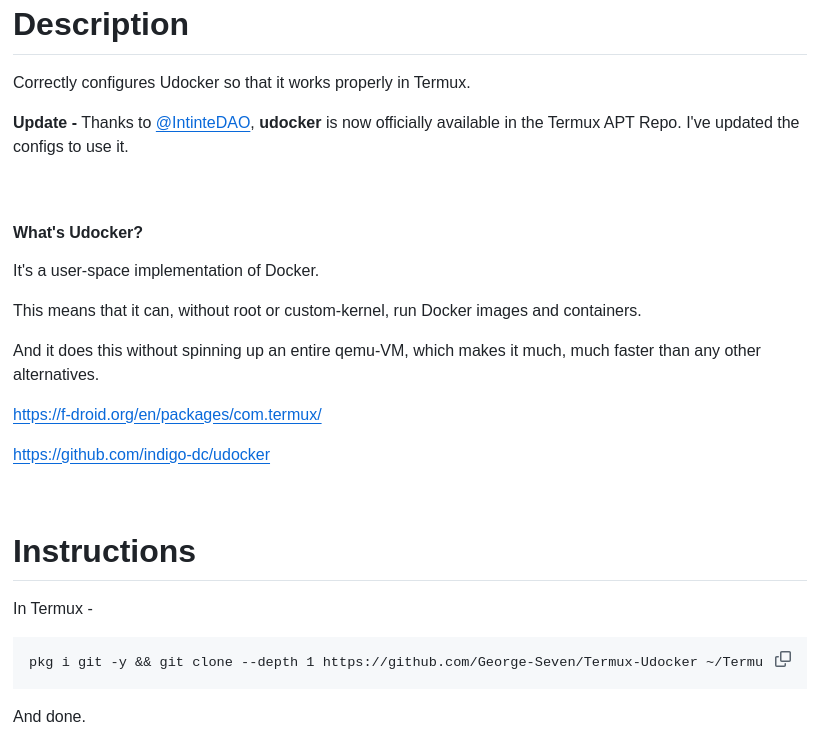 George Seven Termux Udocker screenshot