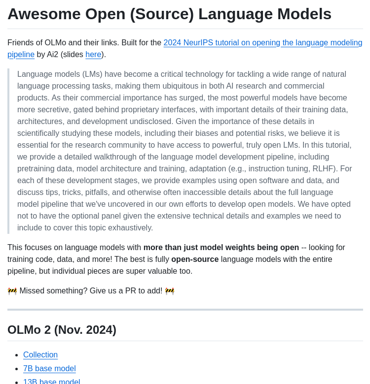 Allenai Awesome Open Source Lms screenshot
