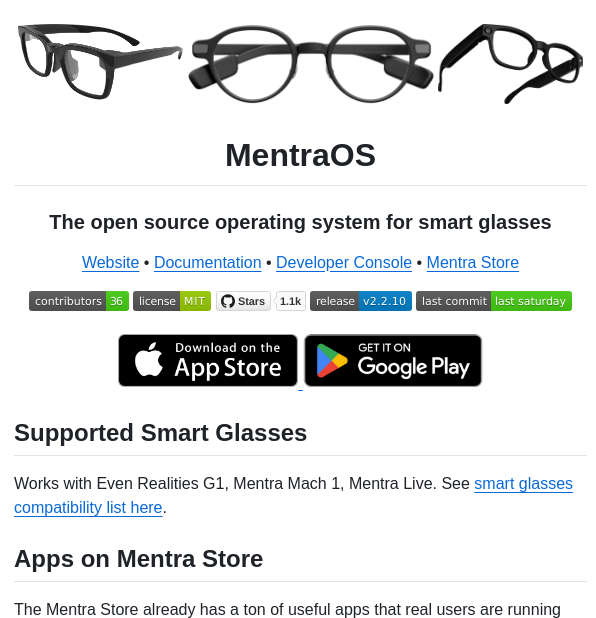 Mentra Community Mentraos screenshot