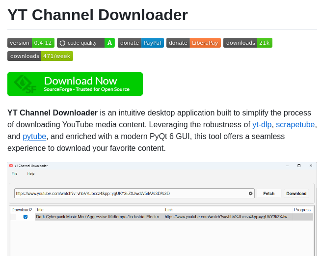 Hyperfield Yt Channel Downloader screenshot