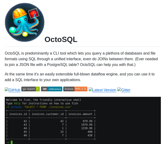 Cube2222 Octosql screenshot