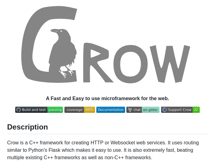 Crowcpp Crow screenshot