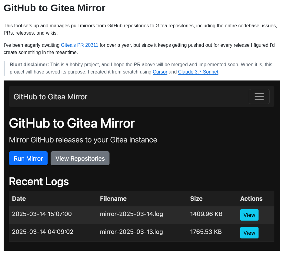 Jonasrosland Gitmirror screenshot