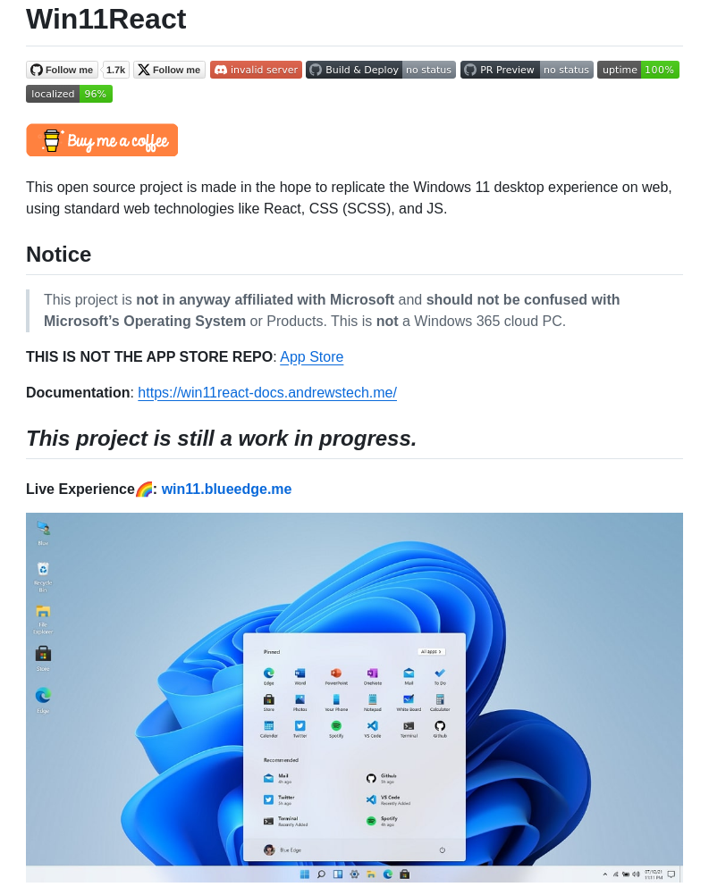 Blueedgetechno Win11react screenshot