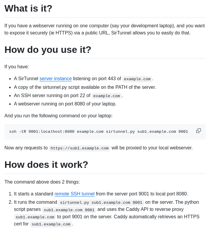 Anderspitman Sirtunnel screenshot