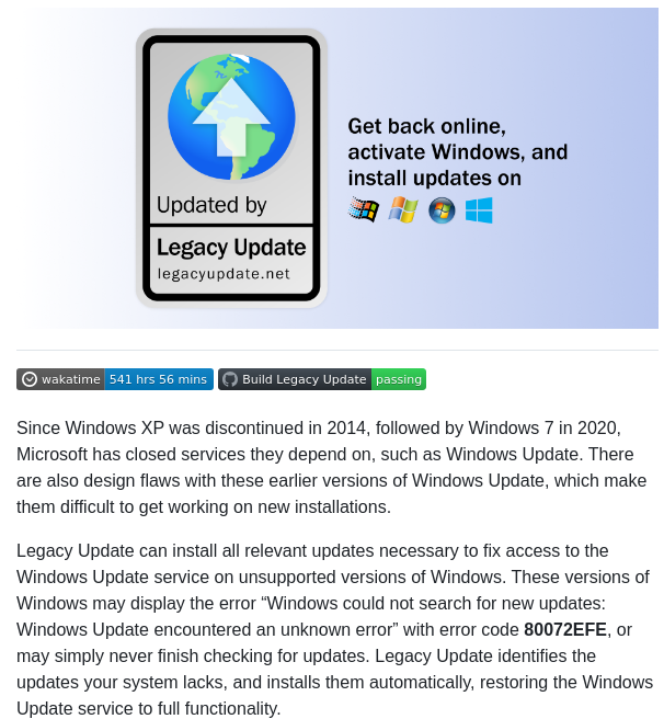 Legacyupdate Legacyupdate screenshot