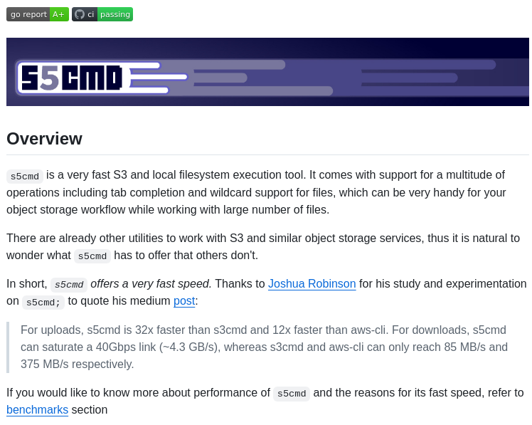 Peak S5cmd screenshot