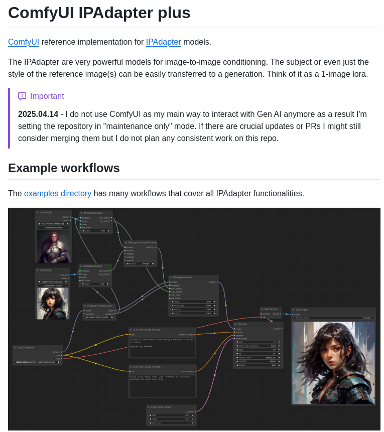 Cubiq Comfyui_ipadapter_plus screenshot