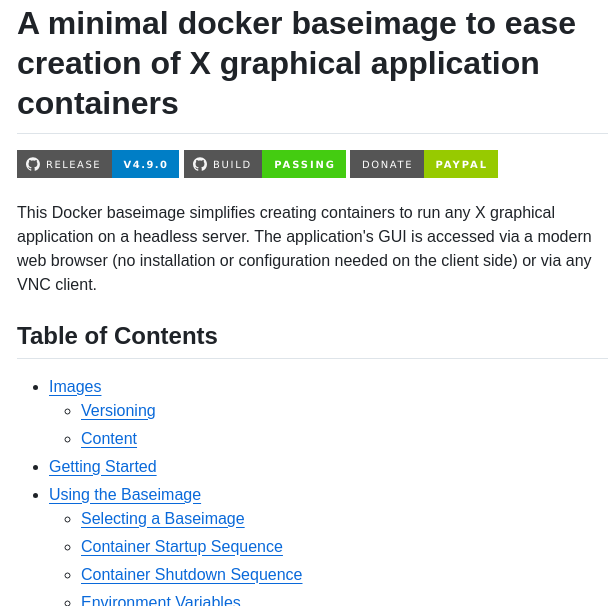 Jlesage Docker Baseimage Gui screenshot