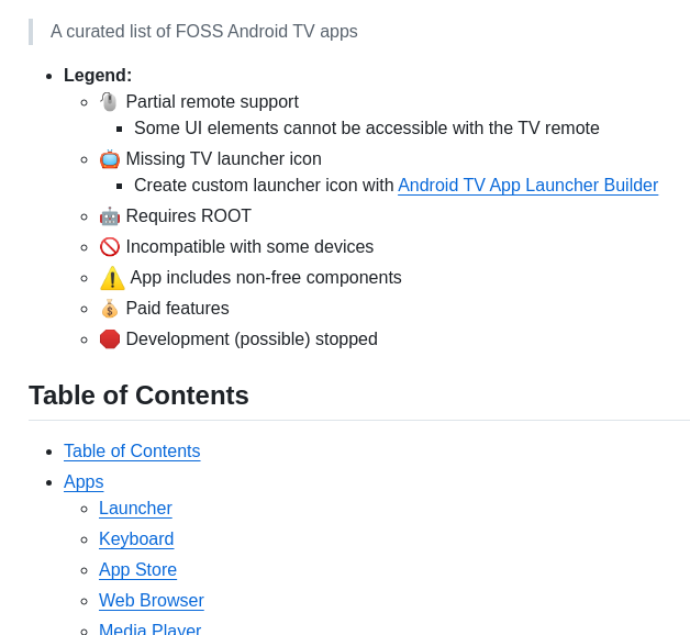 Generator Awesome Android Tv Foss Apps screenshot