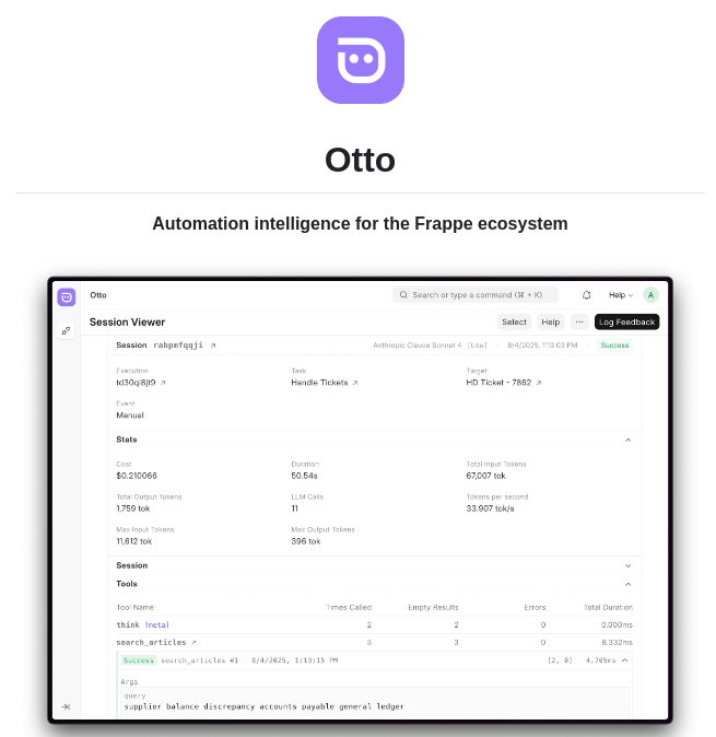 Frappe Otto screenshot