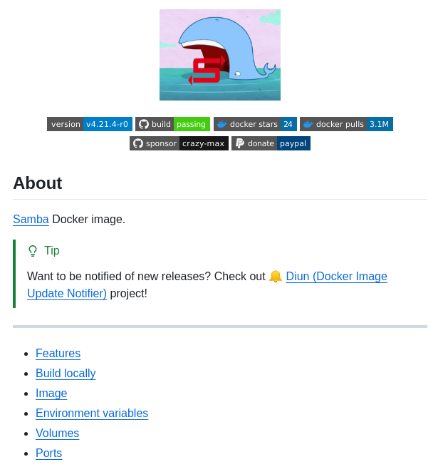 Crazy Max Docker Samba screenshot