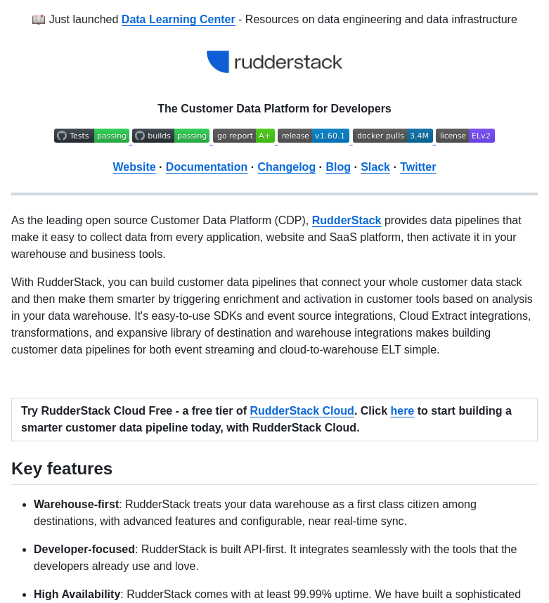 Rudderlabs Rudder Server screenshot