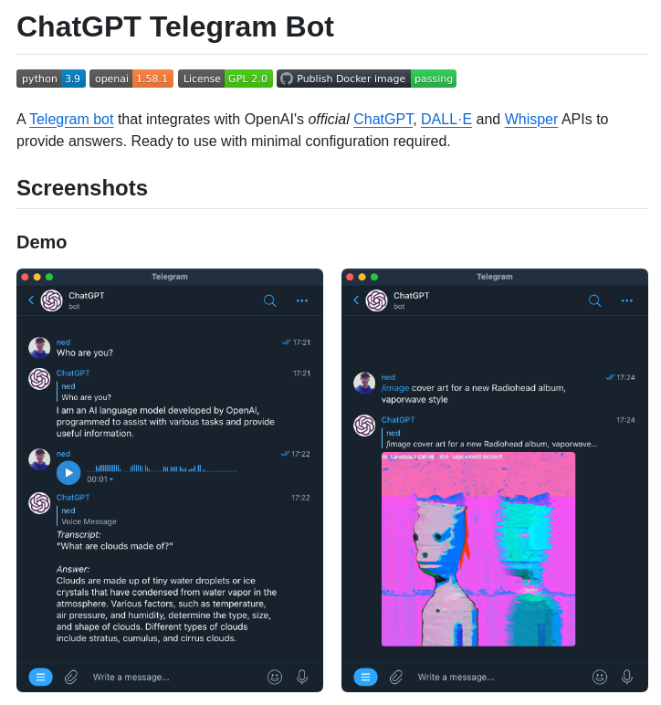 N3d1117 Chatgpt Telegram Bot screenshot