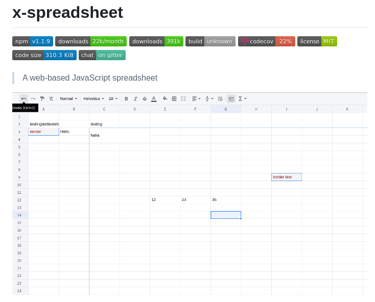 Myliang X Spreadsheet screenshot