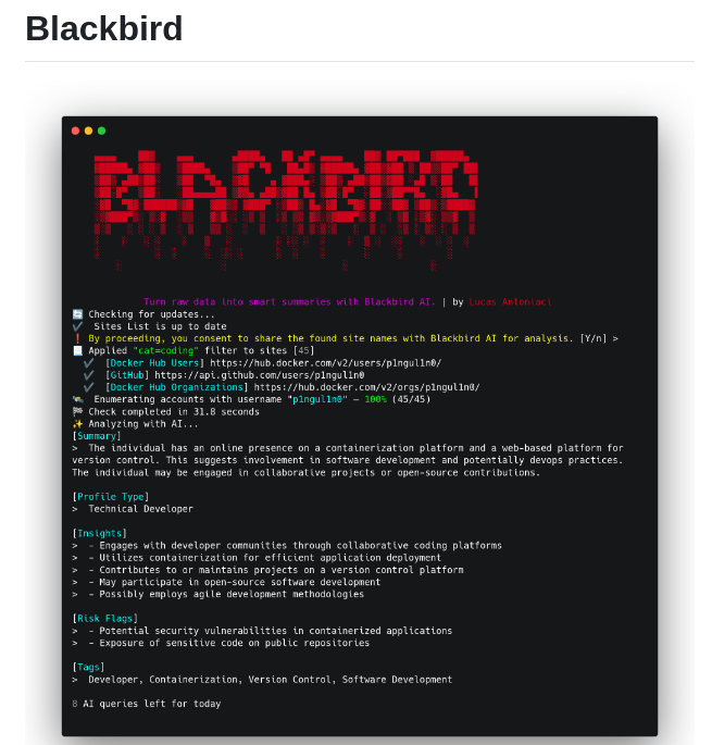 P1ngul1n0 Blackbird screenshot