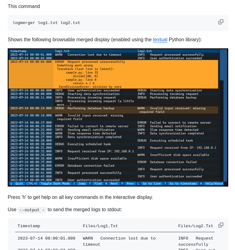 Ptmcg Logmerger screenshot