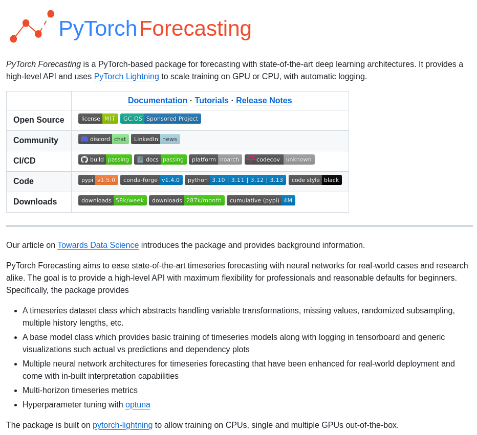 Sktime Pytorch Forecasting screenshot