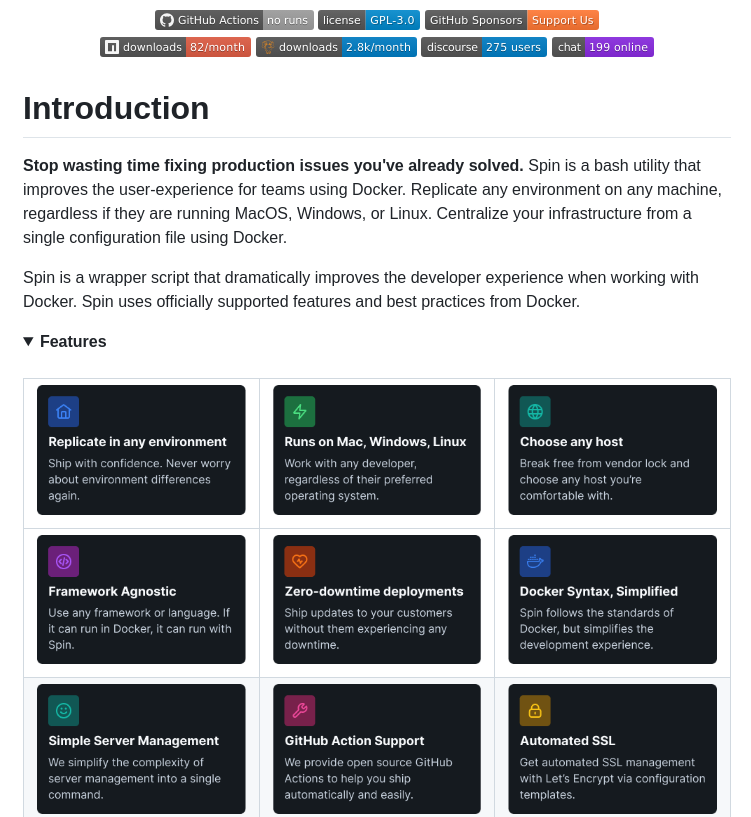 Serversideup Spin screenshot