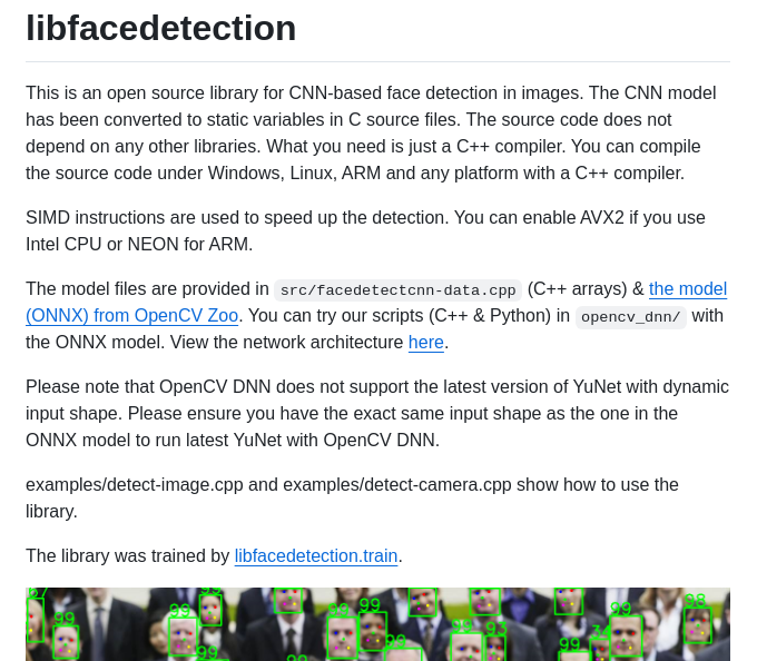 Shiqiyu Libfacedetection screenshot