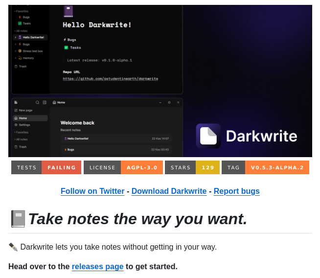 Astudentinearth Darkwrite screenshot