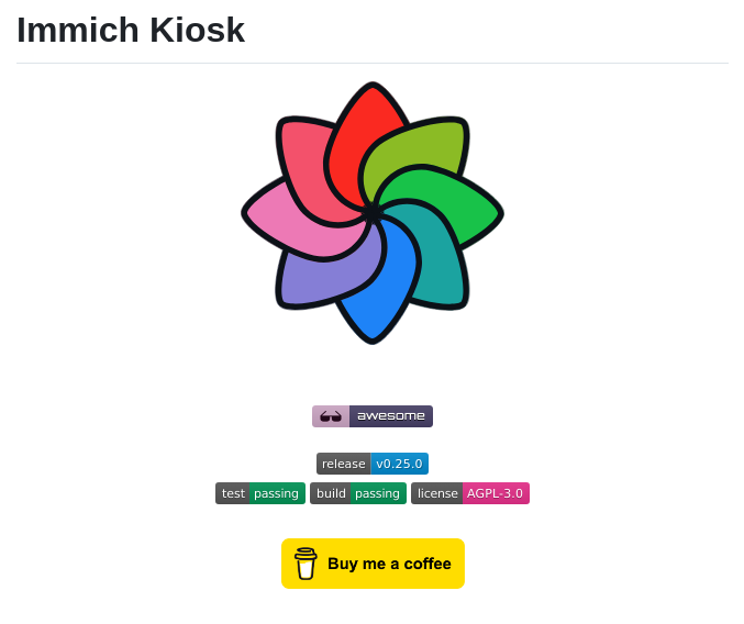 Damongolding Immich Kiosk screenshot