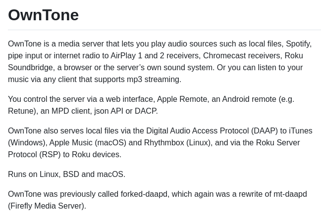 Owntone Owntone Server screenshot