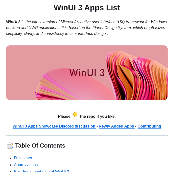 Designlipsx Winui 3 Apps List screenshot