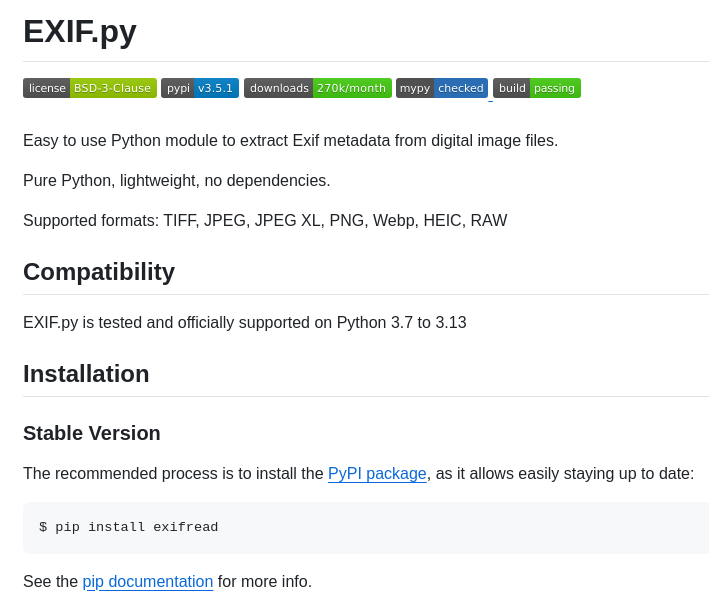 Ianare Exif Py screenshot