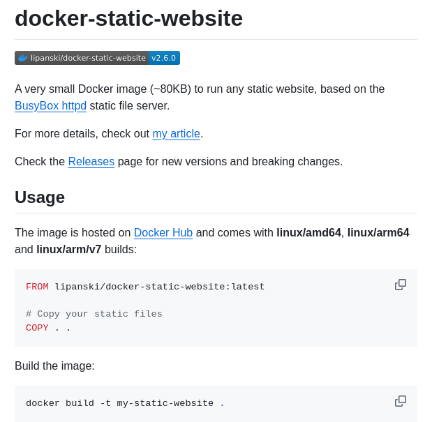 Lipanski Docker Static Website screenshot
