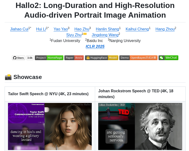 Fudan Generative Vision Hallo2 screenshot