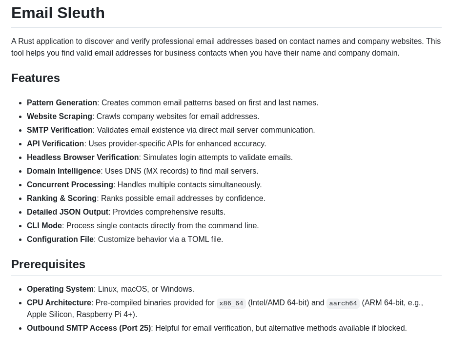 Buyukakyuz Email Sleuth screenshot