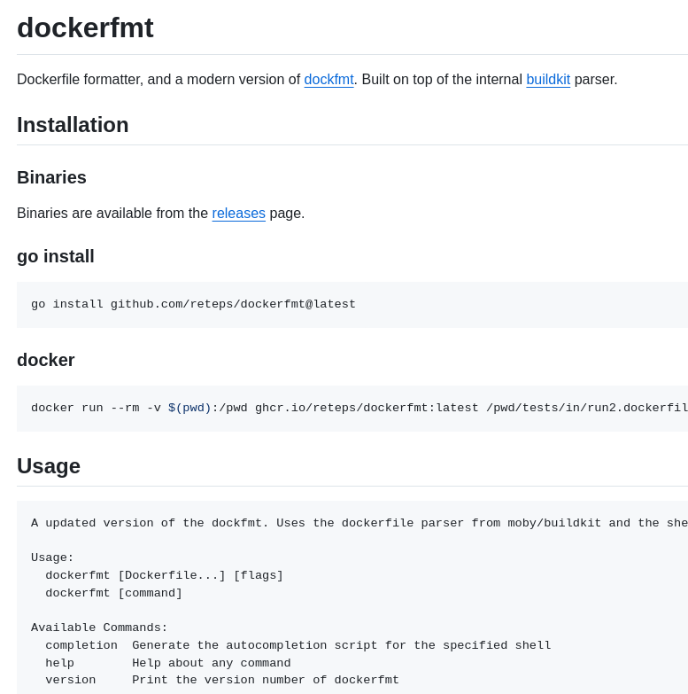 Reteps Dockerfmt screenshot