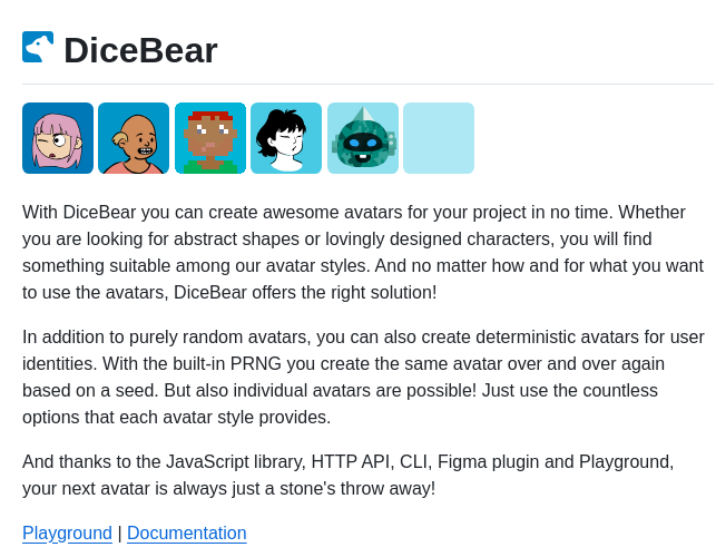 Dicebear Dicebear screenshot