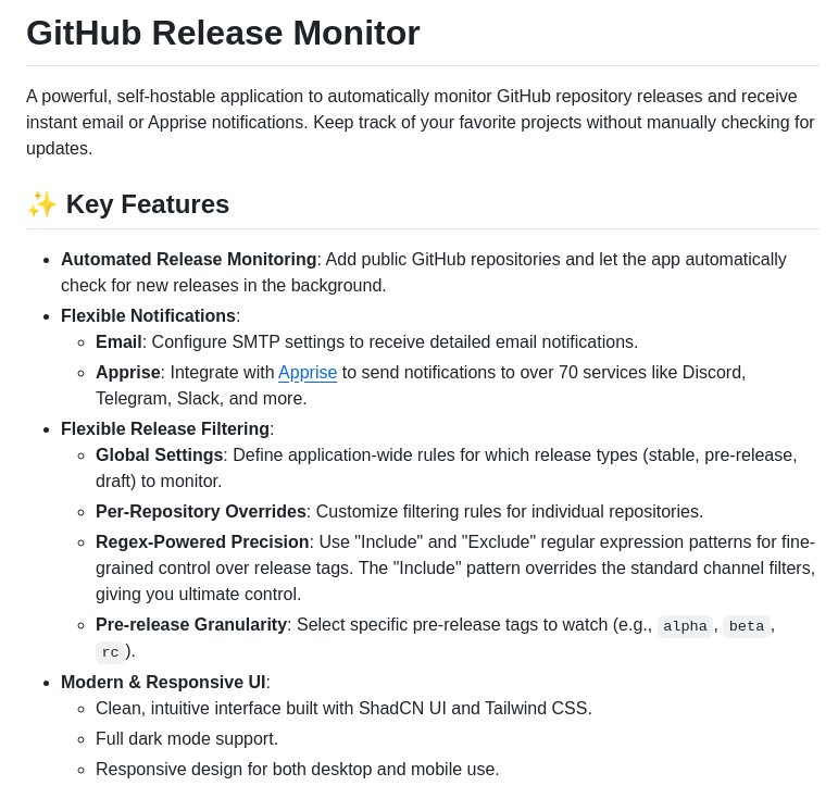 Iamspido Github Release Monitor screenshot