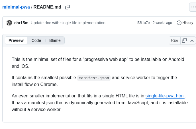 Chr15m Minimal Pwa screenshot