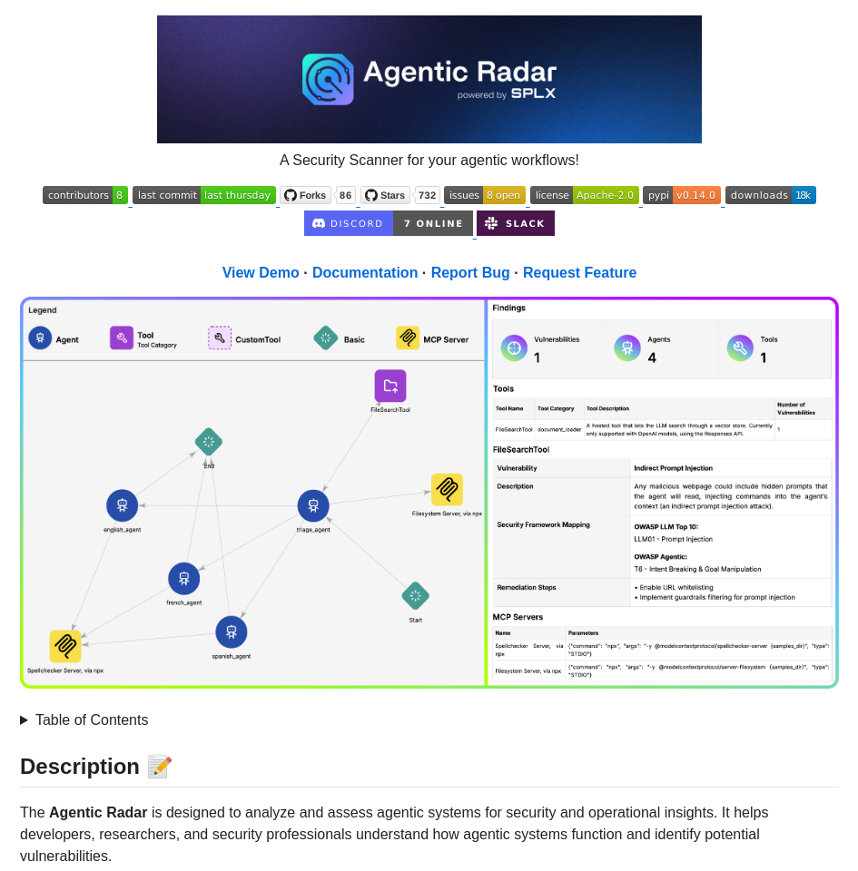 Splx Ai Agentic Radar screenshot