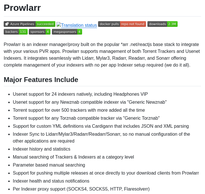 Prowlarr Prowlarr screenshot