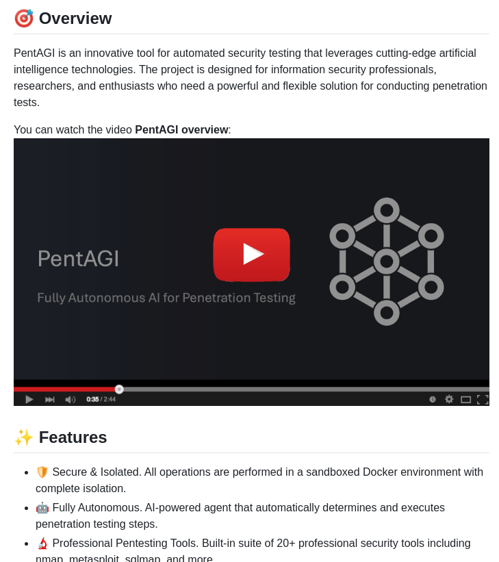 Vxcontrol Pentagi screenshot