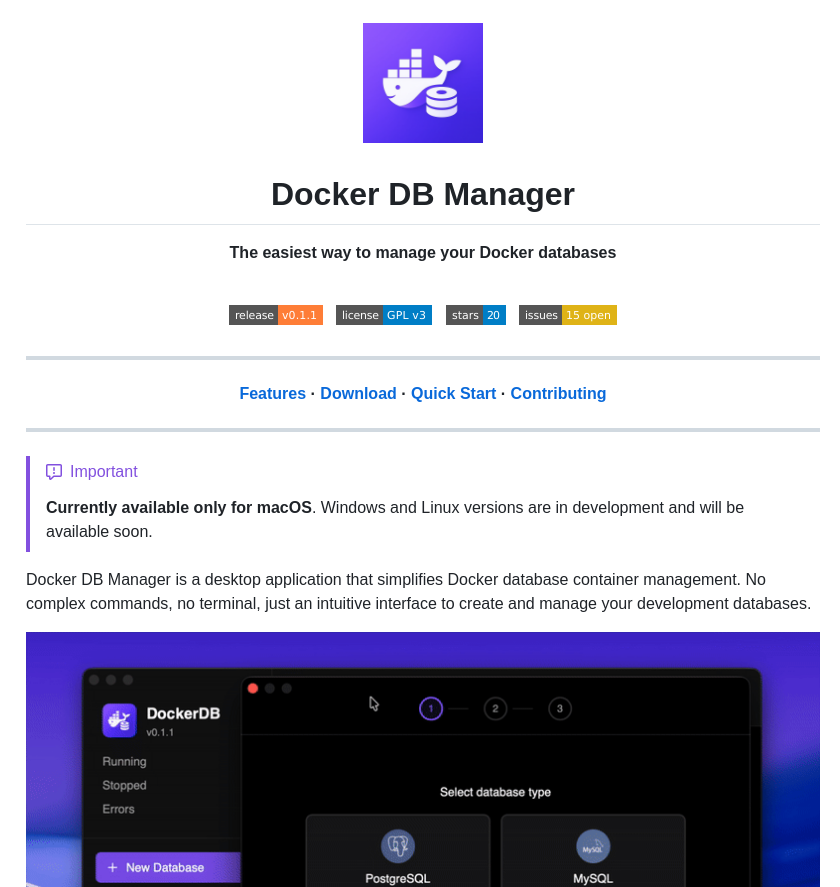 Abians Docker Db Manager screenshot