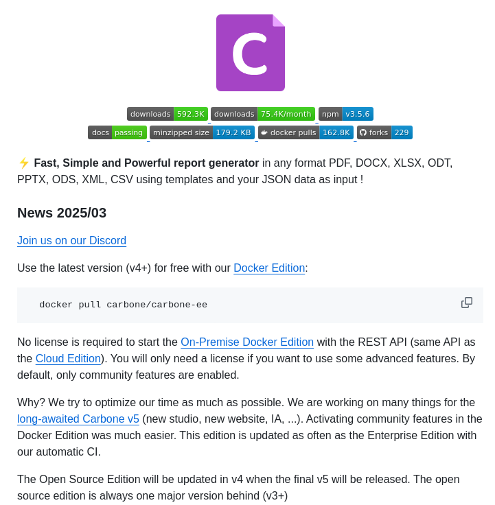 Carboneio Carbone screenshot