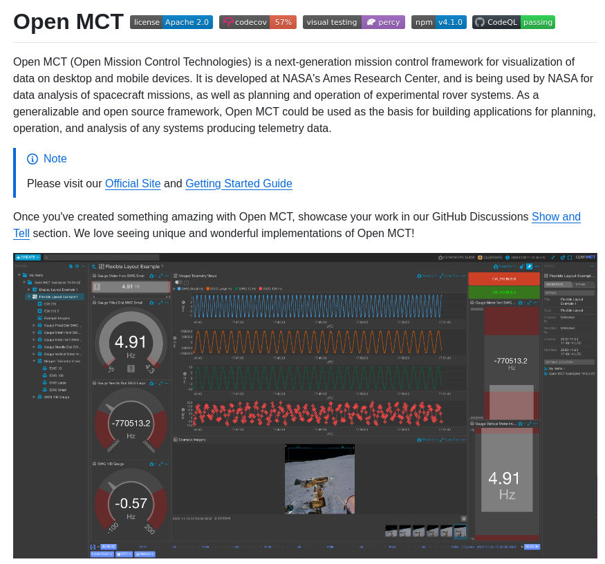Nasa Openmct screenshot